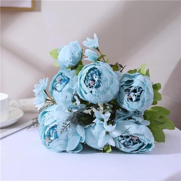 Artificial Peony Silk Flowers Fake Flowers Vintage Wedding Home Decoration - Picture 3 of 5